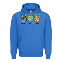 True Royal peace love cute cow Zipper Hoodie - NancyCooperArtShop
