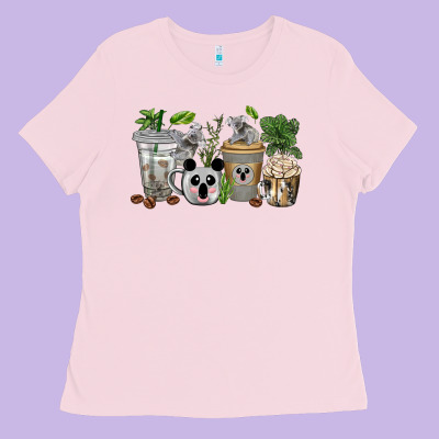 Koala Coffee Cups Ladies Tee Designed By Texasbilliewilder