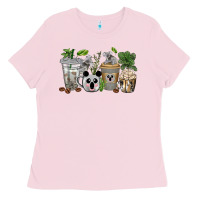 Bubblegum Pink koala coffee cups Ladies Tee - texasbilliewilder