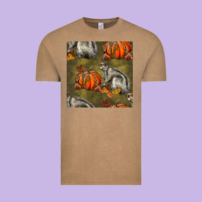 Squirrel Pumpkin Seamless Vintage Tee Designed By Bundleandbundleshop