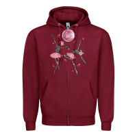 Burgundy skeleton ballerina Zipper Hoodie - MaliasSmallBusiness