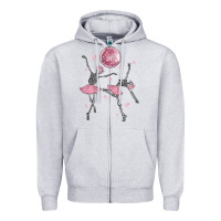 Heather Grey skeleton ballerina Zipper Hoodie - MaliasSmallBusiness