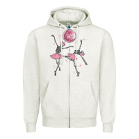 Oatmeal Heather skeleton ballerina Zipper Hoodie - MaliasSmallBusiness