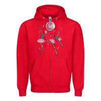 Red skeleton ballerina Zipper Hoodie - MaliasSmallBusiness