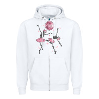 White skeleton ballerina Zipper Hoodie - MaliasSmallBusiness
