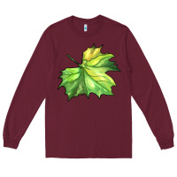 Burgundy green leaf Long Sleeve Tee - BarkalooDesign