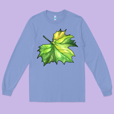 Green Leaf Long Sleeve Tee Designed By Barkaloodesign