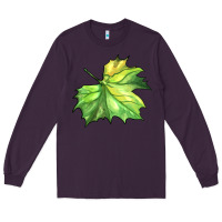 Plum green leaf Long Sleeve Tee - BarkalooDesign