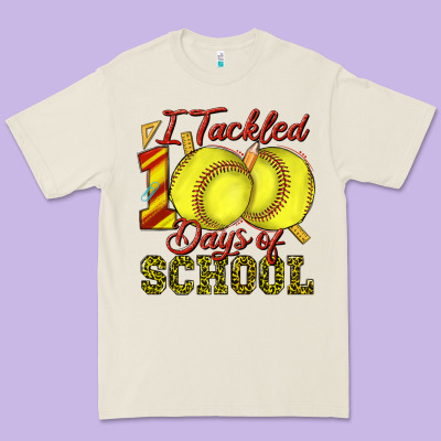 I Tackled 100days Of School Softball Premium Tee Designed By Texasbilliewilder