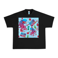 Black summer and octopus seamless pattern Urban Heavy Tee - BundleAndBundleShop