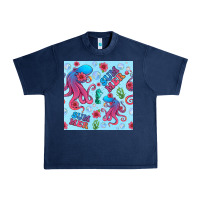 Navy summer and octopus seamless pattern Urban Heavy Tee - BundleAndBundleShop