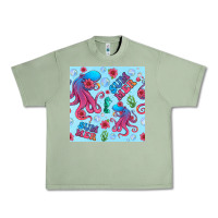 Oil Green summer and octopus seamless pattern Urban Heavy Tee - BundleAndBundleShop