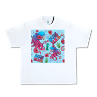 White summer and octopus seamless pattern Urban Heavy Tee - BundleAndBundleShop