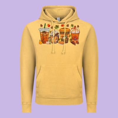 Western Thanksgiving Coffee Cups Bbs Vintage Hoodie Designed By Bundleandbundleshop