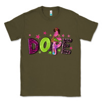 Army Green dope with afro black woman Classic Tee - NancyCooperArtShop
