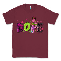 Burgundy dope with afro black woman Classic Tee - NancyCooperArtShop