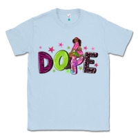 Dusty Blue dope with afro black woman Classic Tee - NancyCooperArtShop
