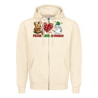 Sandshell peace love snowman Zipper Hoodie - NancyCooperArtShop