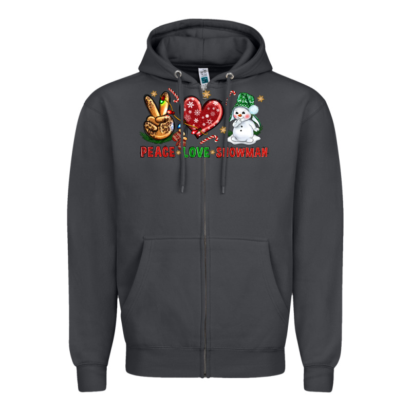 Peace Love Snowman Zipper Hoodie by NancyCooperArtShop | Teevron