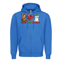 True Royal peace love snowman Zipper Hoodie - NancyCooperArtShop