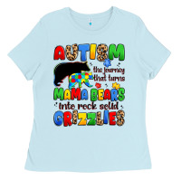 Baby Blue autism the journey that turns mama bears Ladies Tee - JahusDesignShop