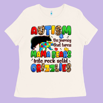Autism The Journey That Turns Mama Bears Ladies Tee Designed By Jahusdesignshop