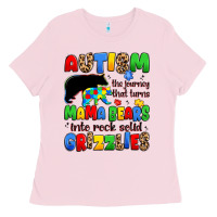 Bubblegum Pink autism the journey that turns mama bears Ladies Tee - JahusDesignShop