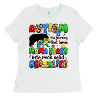 White autism the journey that turns mama bears Ladies Tee - JahusDesignShop