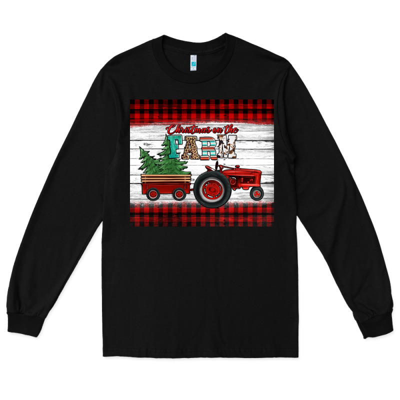 Christmas On The Farm Tractor Long Sleeve Tee by Jasminsmagicworld | Teevron