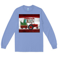 Colony Blue christmas on the farm tractor Long Sleeve Tee - Jasminsmagicworld