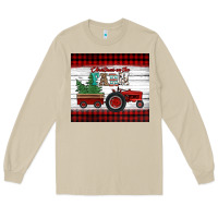 Mushroom christmas on the farm tractor Long Sleeve Tee - Jasminsmagicworld