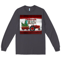 Smoke christmas on the farm tractor Long Sleeve Tee - Jasminsmagicworld