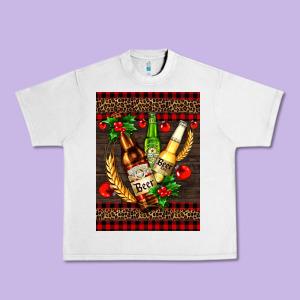 Beer Bottles With Mistletoe Urban Heavy Tee Designed By Adodesignshop