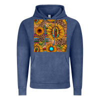 Vintage Denim our lady of guadalupe sunflower  seamless pattern Vintage Hoodie - JahusDesignShop