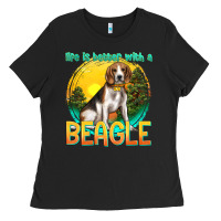 Black life is better with a beagle Ladies Tee - texasbilliewilder