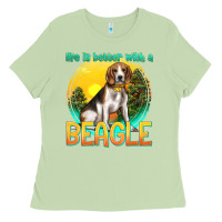 Matcha life is better with a beagle Ladies Tee - texasbilliewilder
