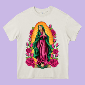 Our Lady Of Guadalupe Heavy Core Tee Designed By Artiststas
