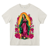 Cream our lady of guadalupe Heavy Core Tee - Artiststas
