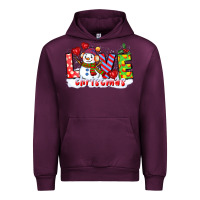 Mauve Wine love christmas snowman Urban Hoodie - CowGirlArtShop