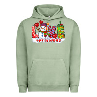 Pigment Oil Green love christmas snowman Urban Hoodie - CowGirlArtShop