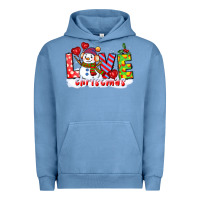 Pigment Pebble Blue love christmas snowman Urban Hoodie - CowGirlArtShop