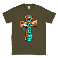 Army Green blessed cross Classic Tee - BarkalooDesign