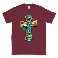 Burgundy blessed cross Classic Tee - BarkalooDesign