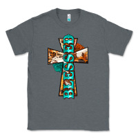 Charcoal Heather blessed cross Classic Tee - BarkalooDesign