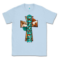 Dusty Blue blessed cross Classic Tee - BarkalooDesign