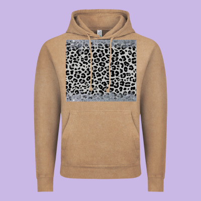 Grey Leopard Vintage Hoodie Designed By Jahusdesignshop