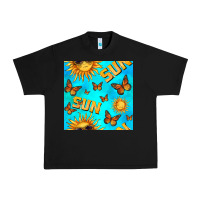 Black sun with butterfly seamless pattern Urban Heavy Tee - BundleAndBundleShop