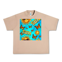 Sun With Butterfly Seamless Pattern Urban Heavy Tee | Teevron