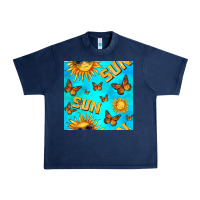 Navy sun with butterfly seamless pattern Urban Heavy Tee - BundleAndBundleShop