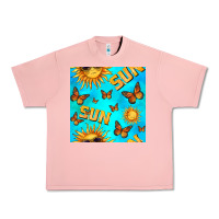 Salmon sun with butterfly seamless pattern Urban Heavy Tee - BundleAndBundleShop